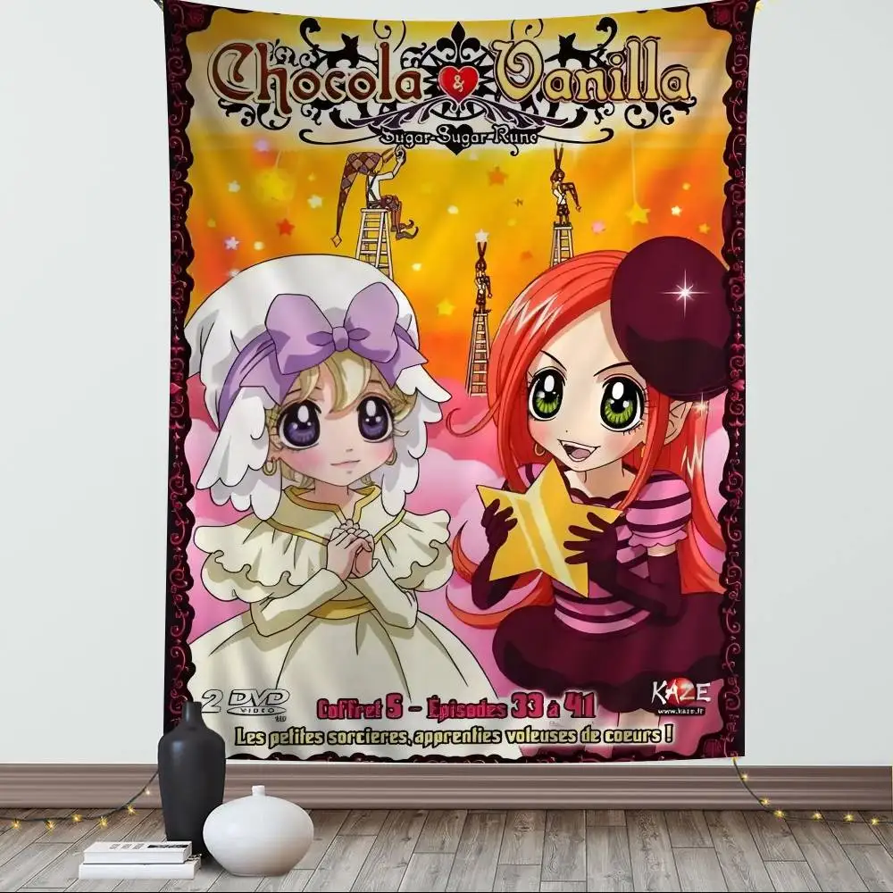 أنيمي السكر السكر رون الرسم البياني نسيج لغرفة المعيشة المنزل النوم ديكور ديكور فني للمنزل