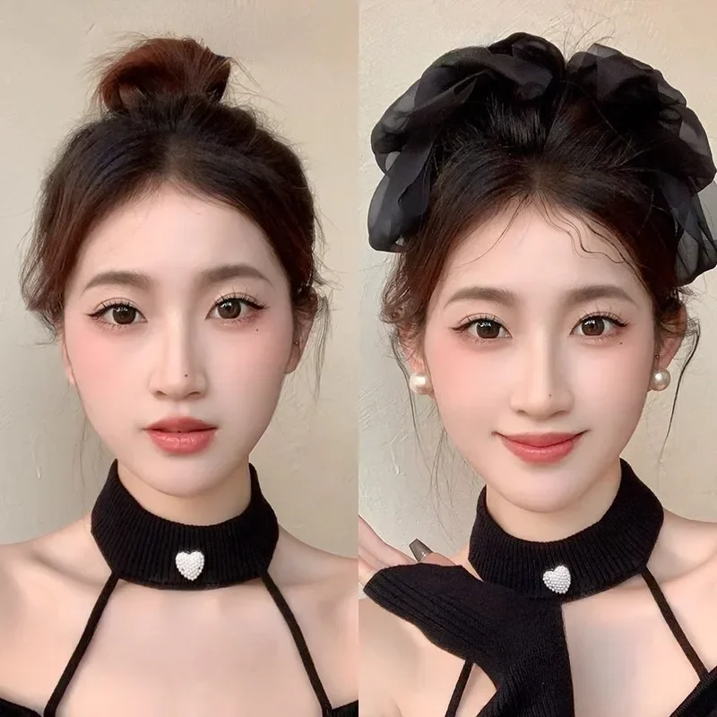 

New Bow Hairpin for Women Cute Satin Fabric Hair Clip Korean Chiffon Ponytail Oversized Multilayer Hairpin Hair Accessories