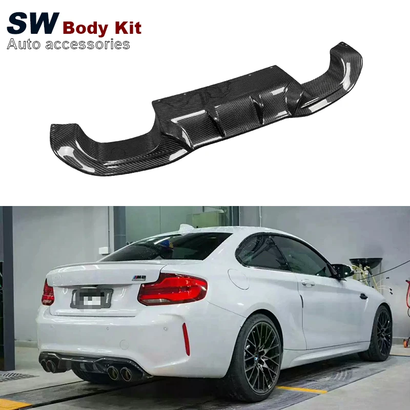 

Carbon Fiber AK Style Rear Diffuser For BMW M2 M2C F87 Rear Bumper Diffuser Side Splitters Spoiler Lip