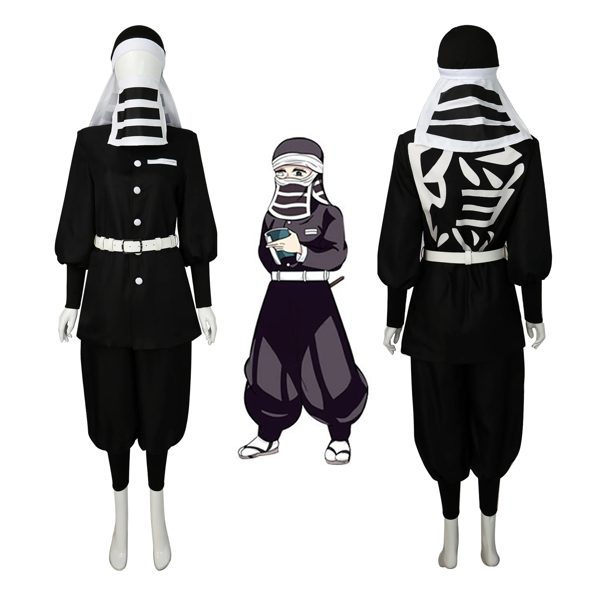 

Demon Slayer Swordsmith Village Arc Gotou Cosplay Costume - Hidden Member Outfit Full Set with Accessories for Anime Conventions