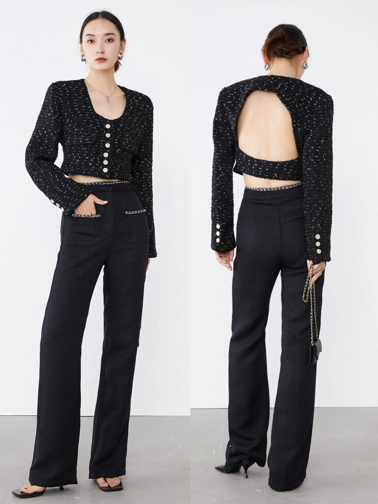 

Пальто женское ROEYWANG Heavy Industry, с высокой талией, из шерсти, с V-образным вырезом, для повседневной носки, длинное, стильное