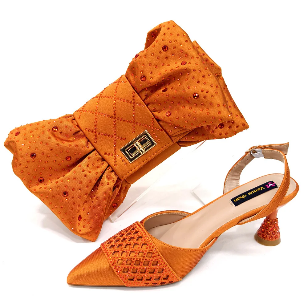 

Ladies Banquet Shoe And Bag Set Handmade Leaf Decorating Wine Glass And Pointed Head Daily Banquet Or Commuter Bolsas Grife Luxo