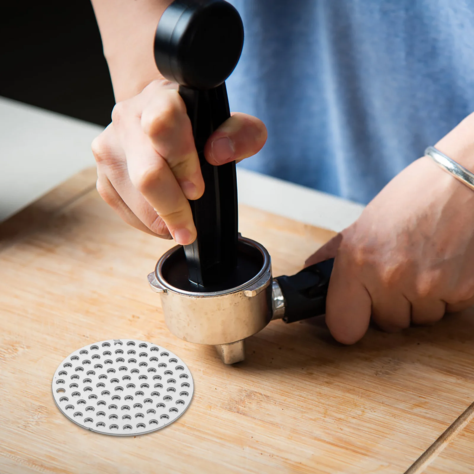 Coffee Filter Plate For Universal Coffee Makers Anti Splash Dual Layer Design Stovetop Espresso Machine Replacement Part