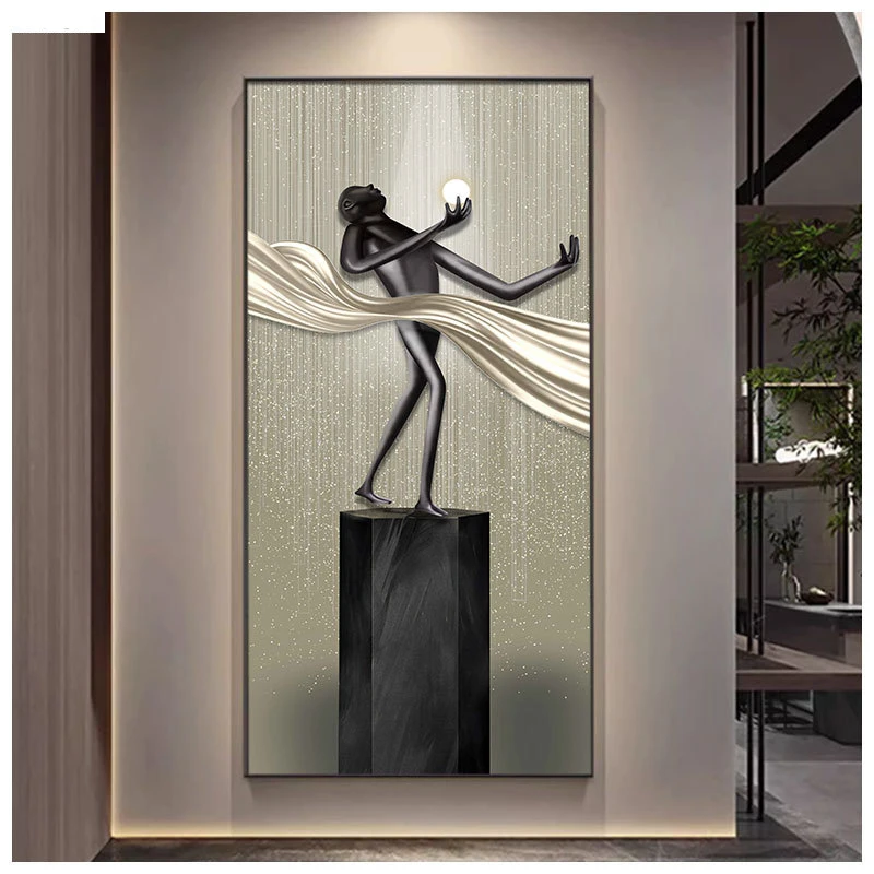 Modern Art Stone Statue Canvas Painting Abstract Artwork Posters and Prints for Porch Living Room Wall Decor No Frame Cuadros