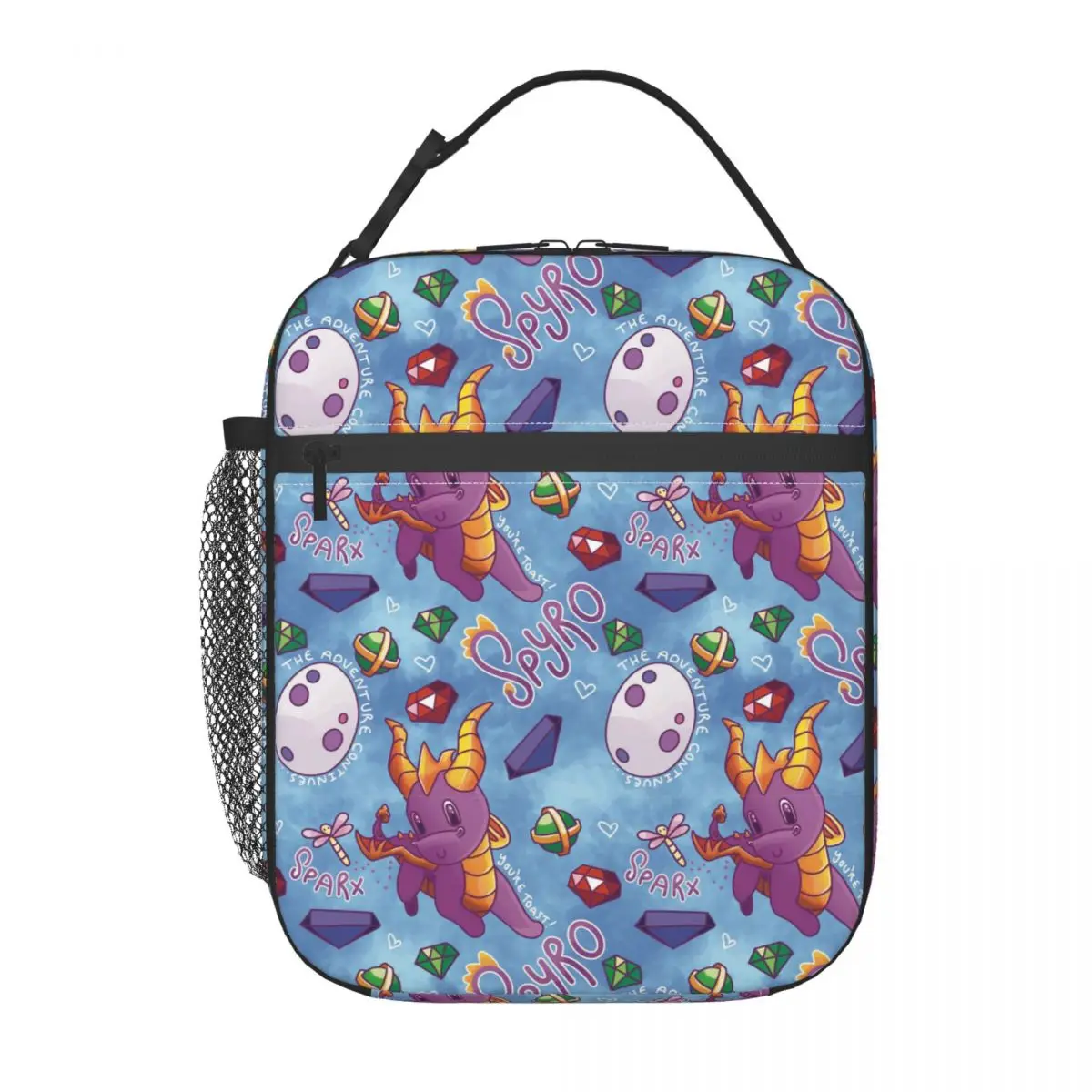 Spyro The Dragon Pattern Insulated Lunch Bag for Women Children Leakproof Food Boxes Thermal Lunch Box Tote