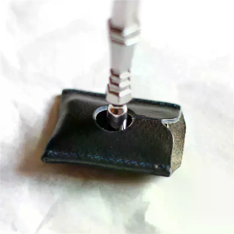 1PC Double Edge Safety Razor Head Sleeve Protective Case Leather Without Razor