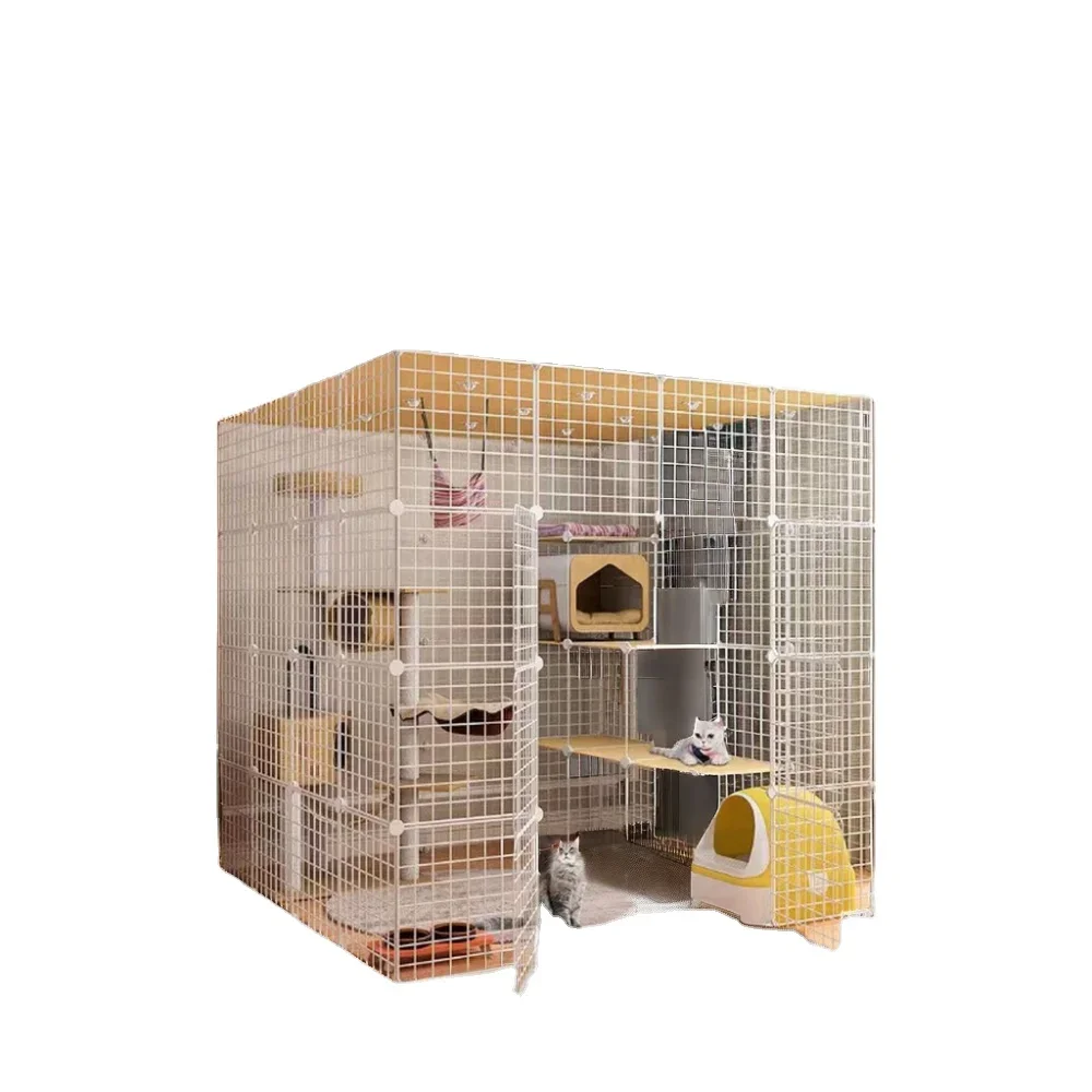 Large Cat Cage Multi-Layer Cat House With Villas Premium Pet Enclosure