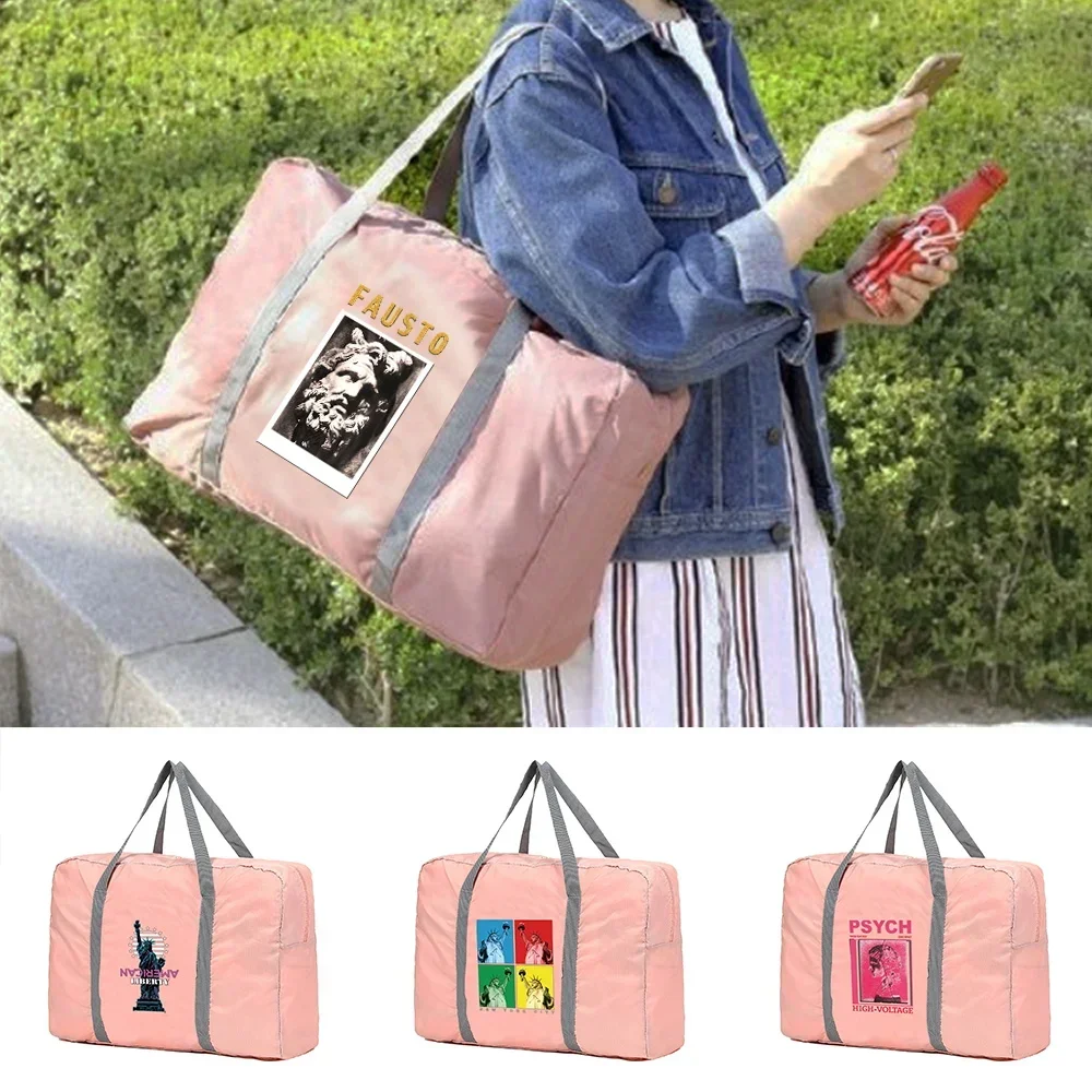 Travel Bag Tote Bag Handbags Large Capacity Clothing Organizer Sculpture Pattern Fashion Women Weekend Bag Travel Carry Bags