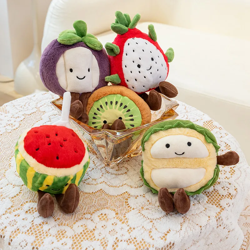 Nieuwe Fruit Knuffels Cartoon Appel Oranje Pitaya Pop Fun Aardbei Durian Kiwi Banaan Peer Mangosteen Pluche Fruit Decoraties