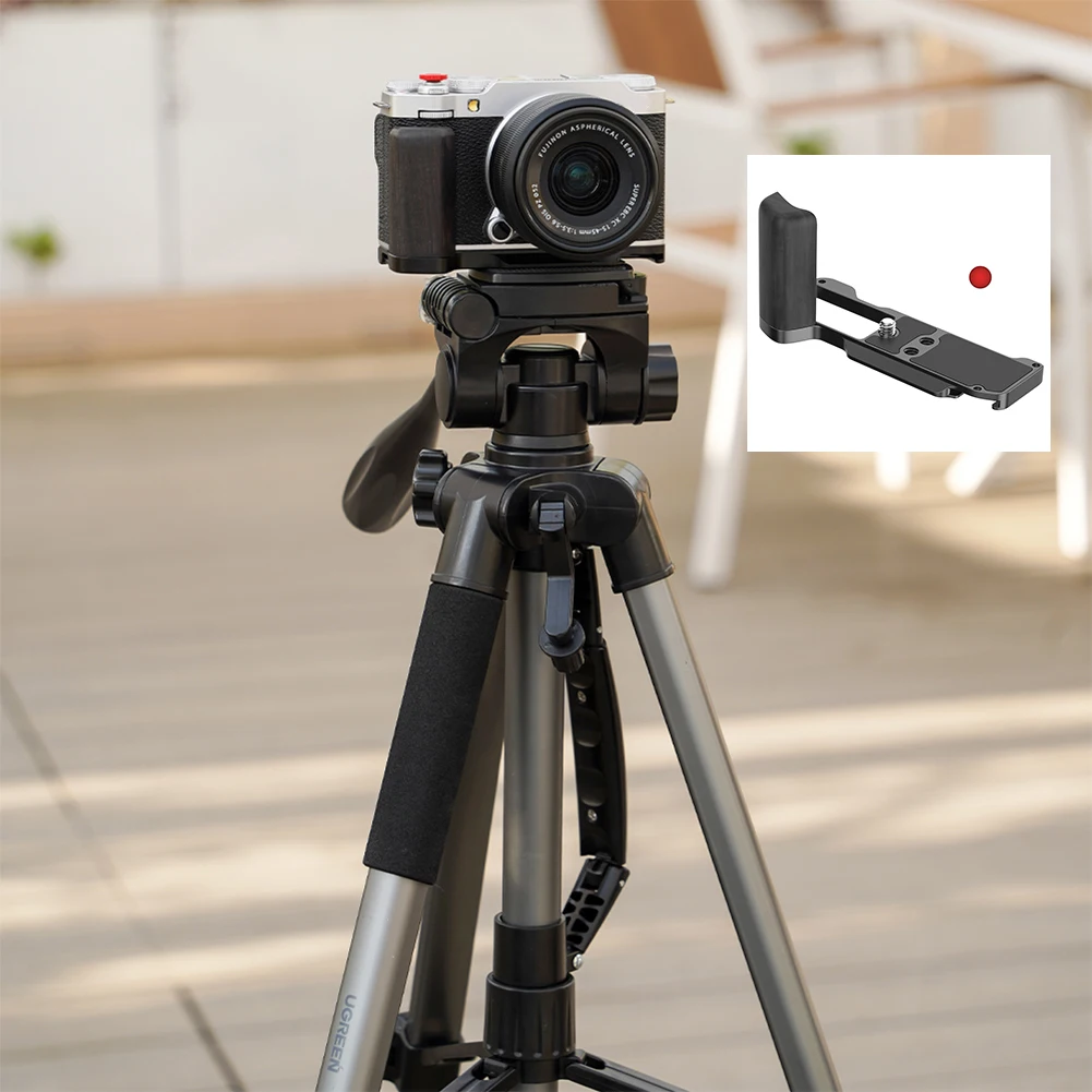 Camera Bracket For Fujifilm X-M5 Wood Hand Grip Handle Aluminum Base L-Shape Mount L Plate For Fujifilm XM5 Camera Accessories