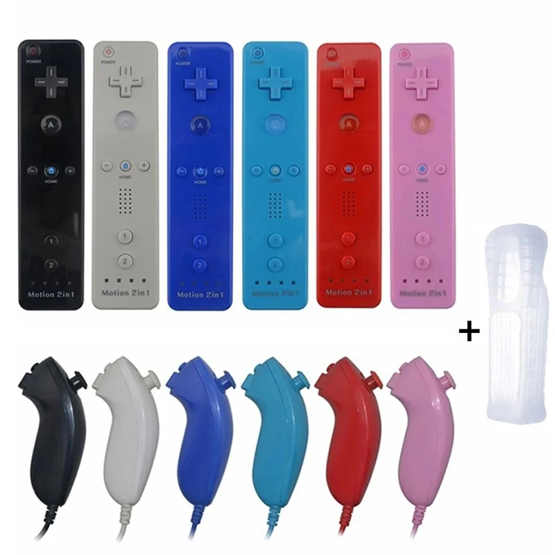وحدة تحكم عن بعد اختيارية Motion Plus لجهاز التحكم عن بعد Wii مع وحدة تحكم Nunchuck للتحكم في ألعاب Nintendo Wii