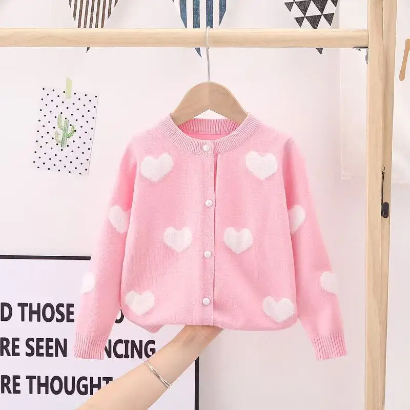 

Boys and Girls' Cardigan SweaterChildren's Spring and Autumn Sweater 2025 New Casual Girl Cute Button Girl Baby Top