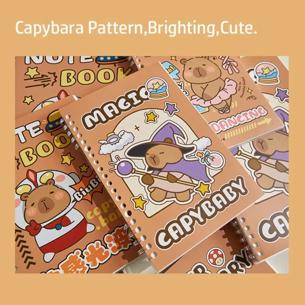 Capybara Loose Leaf Notebook A5/B5 Horizontal Line Notepad Journal Planner Studens Hand Account Book School Office Supplies