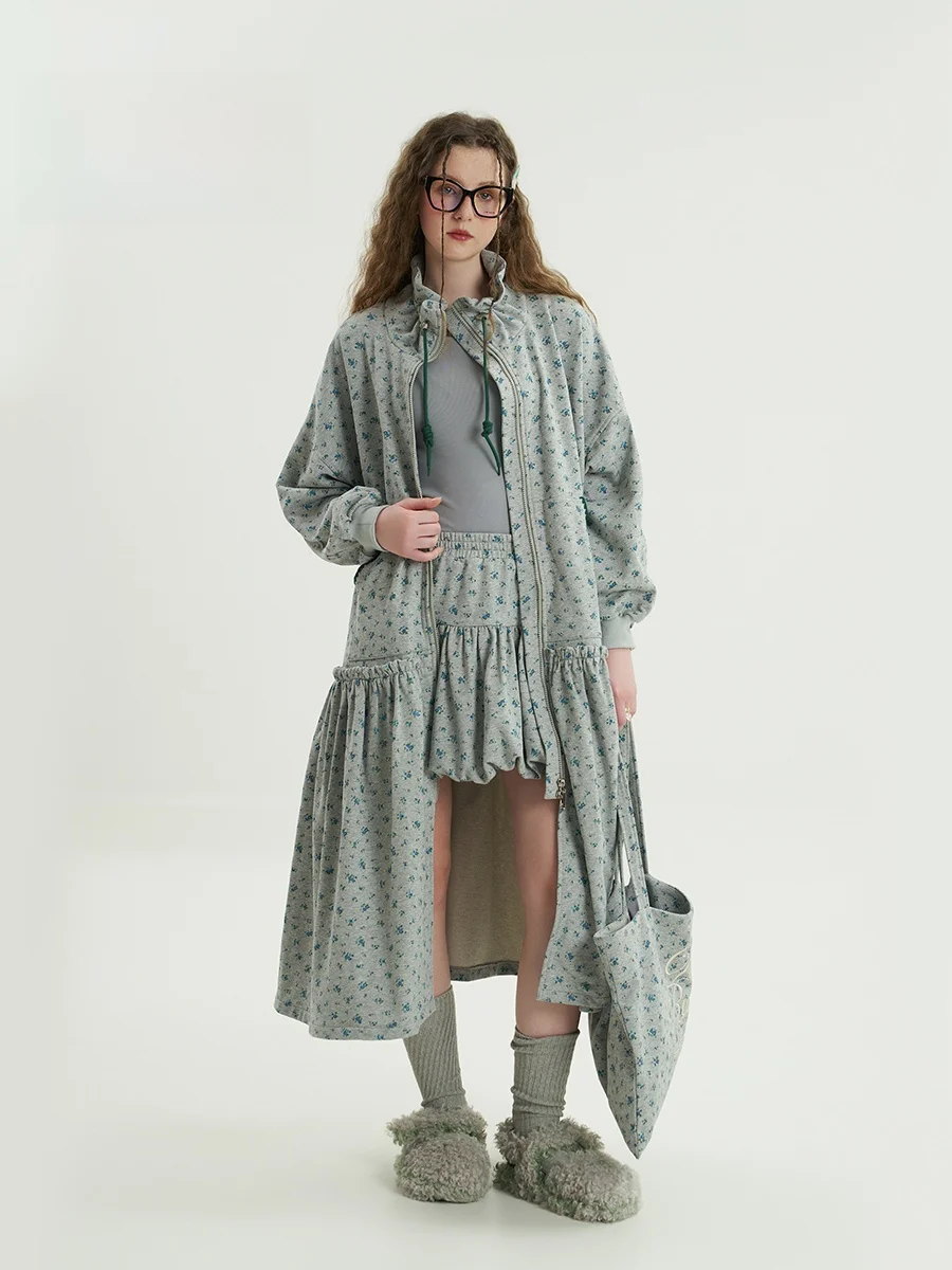 

Женский тренч AHA в стиле ретро с цветочным принтом, на молнии, с эластичным подолом, прямого кроя, для весны и осени