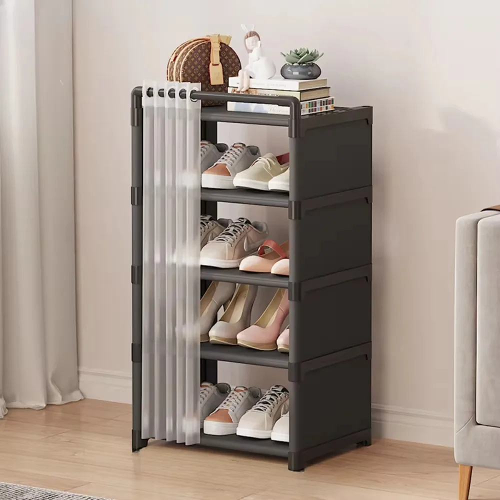 Dustproof Shoe Rack Galvanized Steel Pipe Eco-Friendly Materials Multilayer High Toughness Plastic Shoe Rack Organizer Cabinet