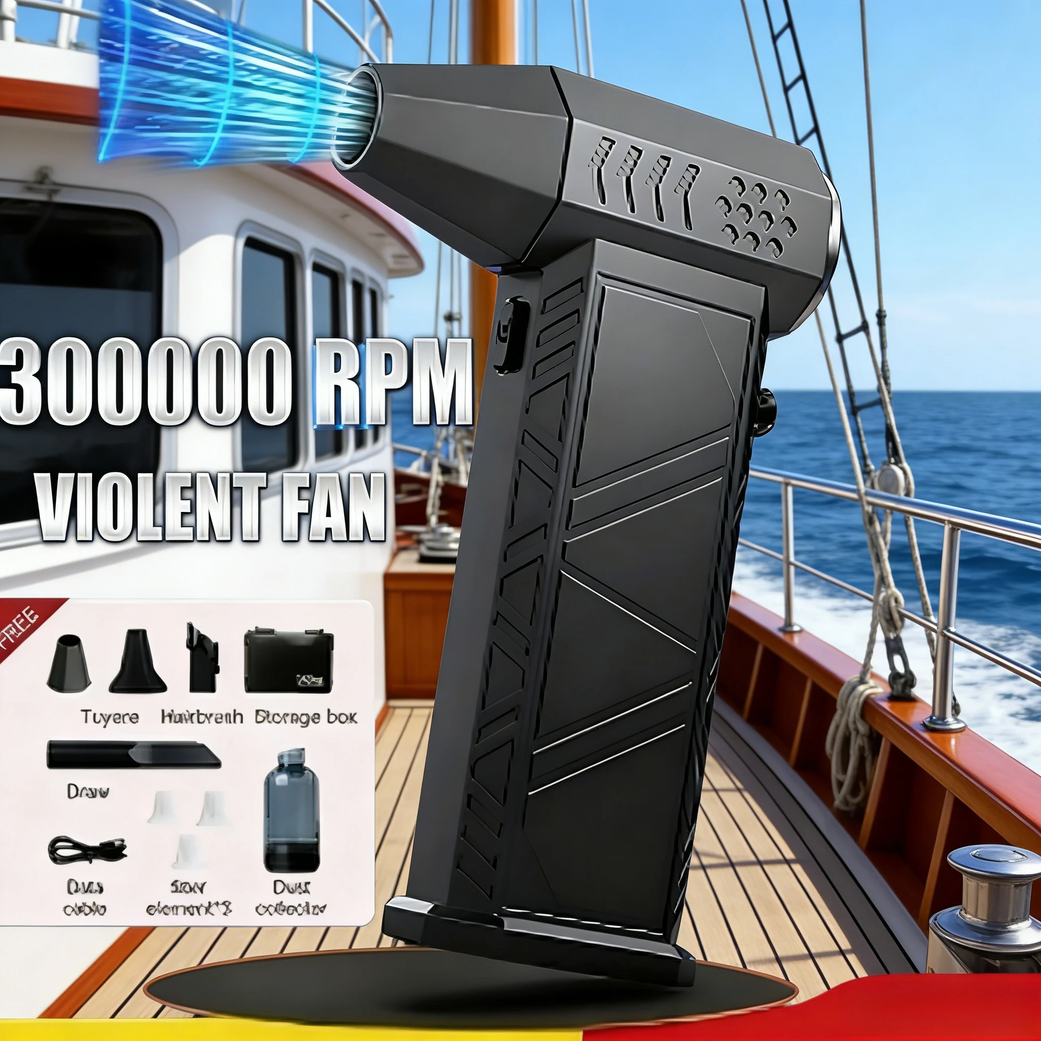 

X9 Violent Turbo Jet Blower | 300000RPM Wireless 2-in-1 Air Duster & Vacuum Portable Dust Blaster