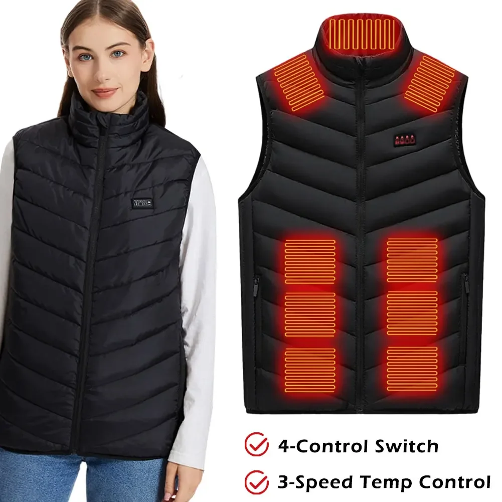 21 منطقة التدفئة سترة رجالي USB الأشعة تحت الحمراء الحرارية سترة الذكية ساخنة الملابس شتاء جديد الباردة واقية سميكة معطف بلا أكمام المشي لمسافات طويلة