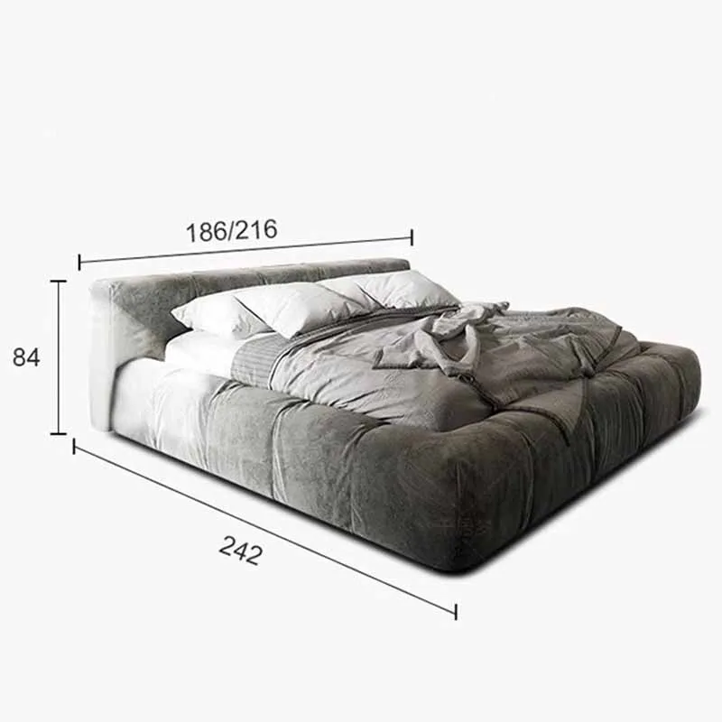 King Size Unique Bed Modern Luxury Double Bedroom Bed Frame Headboards Multifunctional Camas De Dormitorio Home Decoration