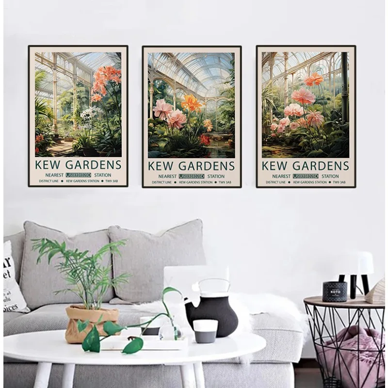 خمر لندن كيو حدائق الزهور المشارك طباعة ويليام موريس الأزهار حائط لوح رسم الفن معرض غرفة المعيشة ديكور المنزل