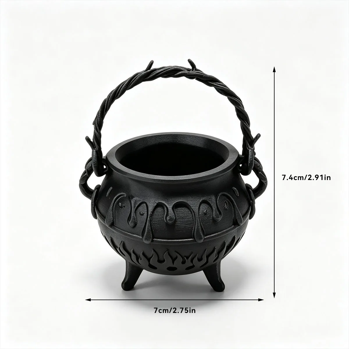 Retro Witch Large Pot Table Top Storage, Portable Tripod Magic Crucible, Suitable for Electronic Candles and Candle Stands