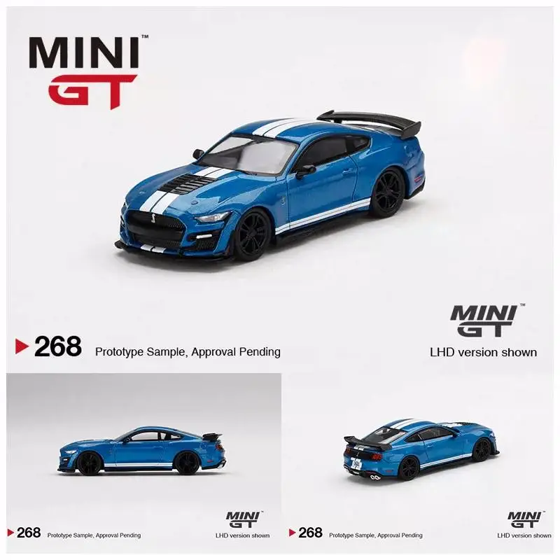 TSM MINI GT 1:64 #268 Ford Mustang Shelby GT500 Ford Performance Blue Diecast Model  Race Car Kids Toys Gift