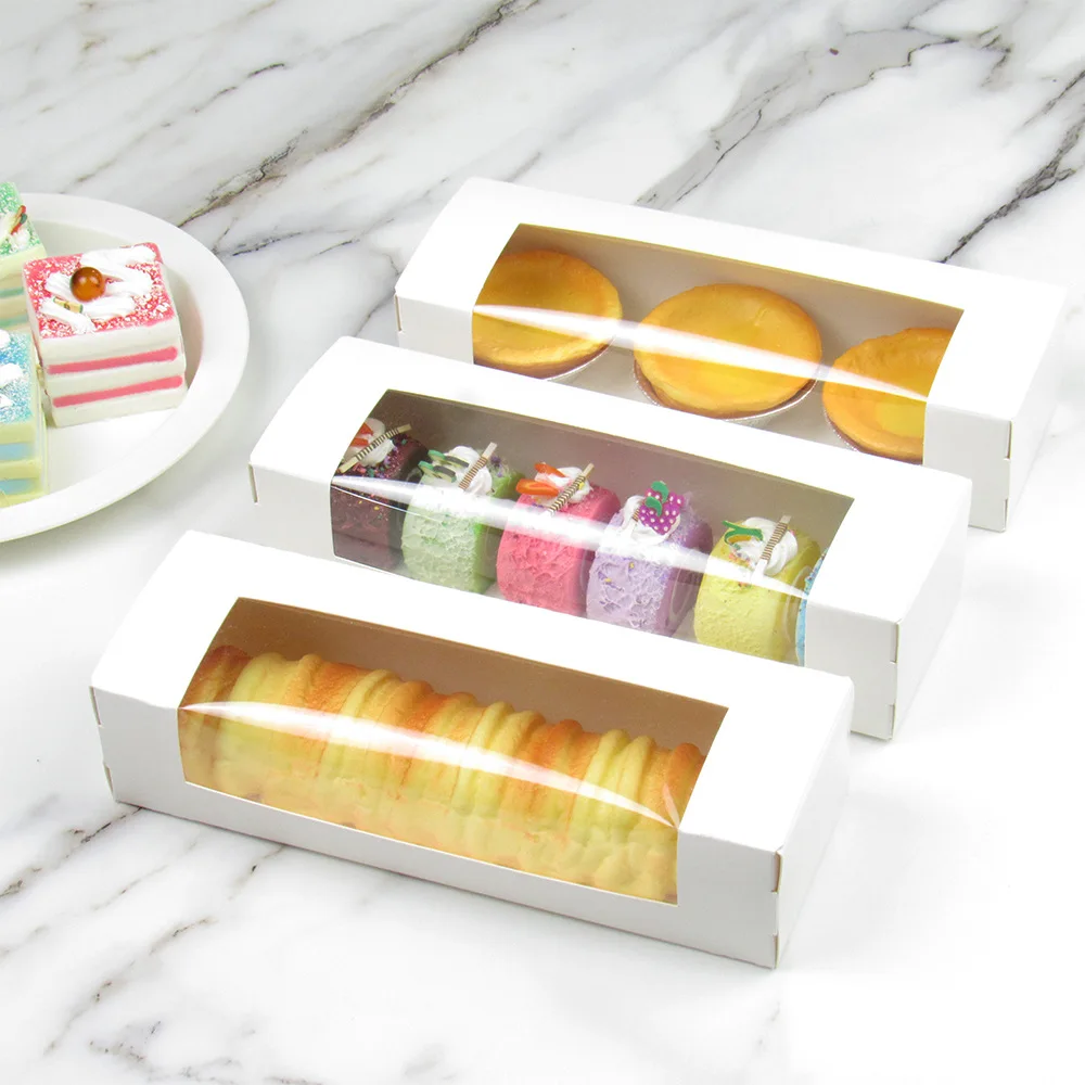 10/20/30pcs Candy Dessert Baking Cake Packaging Boxes With Transparent Window For Wedding Birthday Baptism Party Small Gift Box