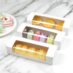 10/20/30pcs Candy Dessert Baking Cake Packaging Boxes With Transparent Window For Wedding Birthday Baptism Party Small Gift Box