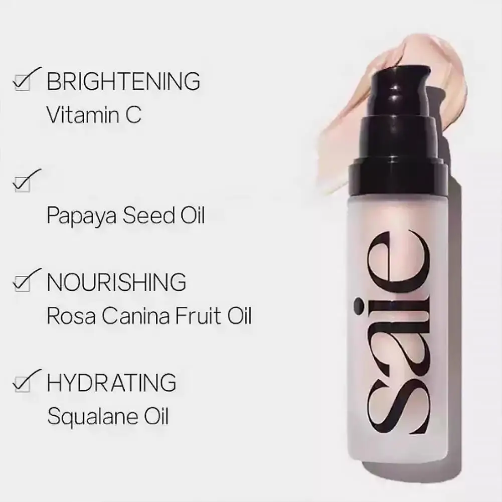 2025 Saie Fard in polvere liquido lucido Evidenziatore illuminante per il viso all-over Gel liquido idratante per trucco a lunga durata