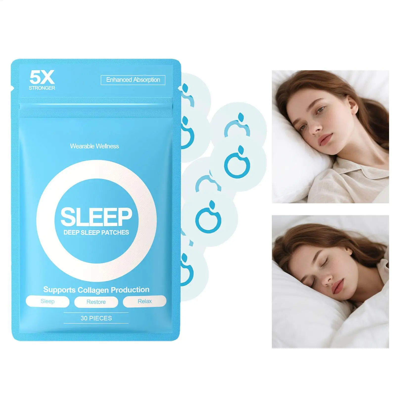 Sleep aid patch 30 Pieces sleep patches for adults soothes the body and mind and promotes deep sleep refreshing after waking up