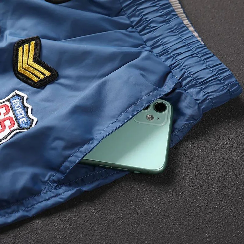 Mens Swim Trunks Nylon Embroidered Holiday Beach Shorts Summer Water Proof Daily Sport Gym Fitness Casual Shorts Men'S Clothing