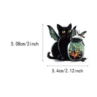 50PCS Halloween Cute Black Cat Creative Graffiti Stickers DIY Luggage Notebook Water Cup PET Waterproof Stickers 4