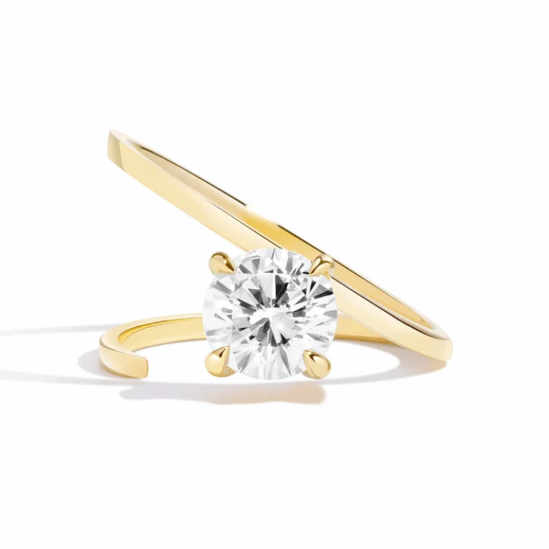 

Ladies' Ring with 1-Carat Moissanite in Irregular Four-Claw Setting (S925 Sterling Silver) - Fashion-Forward Design, Premium Jew