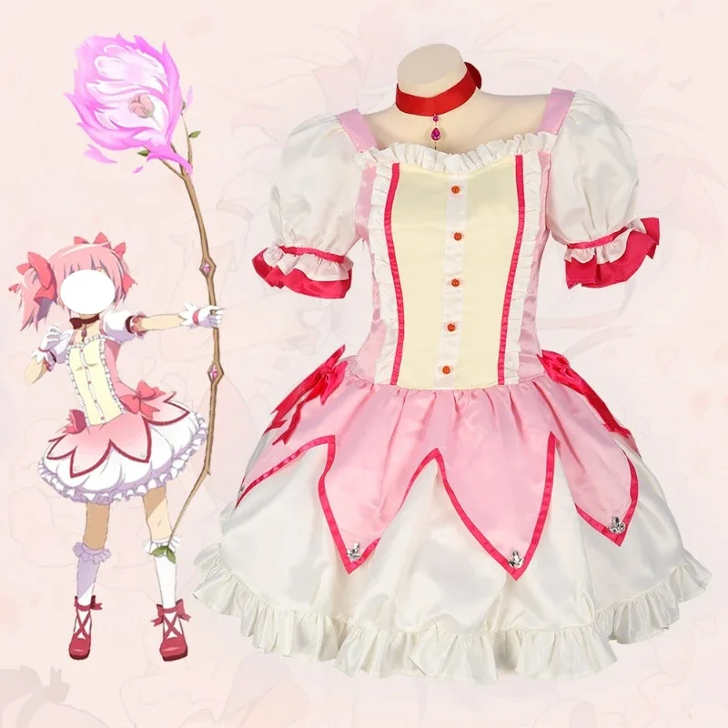 

Anime Puella Magi Madoka Magica Cosplay Costume Kaname Madoka Cos Outfits Battle Transformation Lolita Halloween Party Dresses