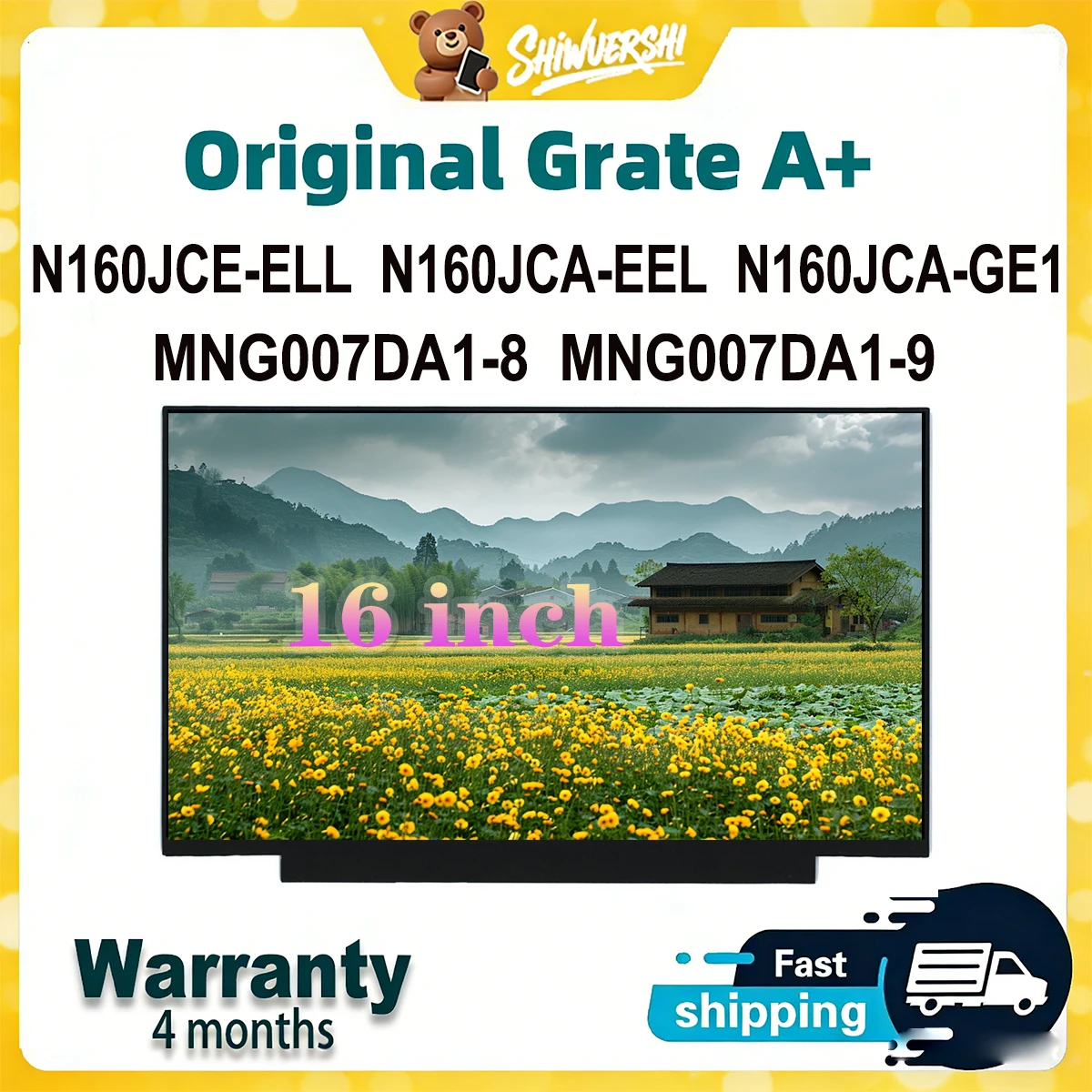 

Новый оригинальный ЖК-экран для ноутбука A+ 16 дюймов MNG007DA1-8 MNG007DA1-9 N160JCE ELL N160JCA EEL GE1 MNG007QS4-3 MNG007QS4-2 MNG007QS4-1