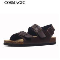 New Summer Beach Cork Sandals  Casual Women Outside Non-slip Black White Double Buckle Sandalias Shoe