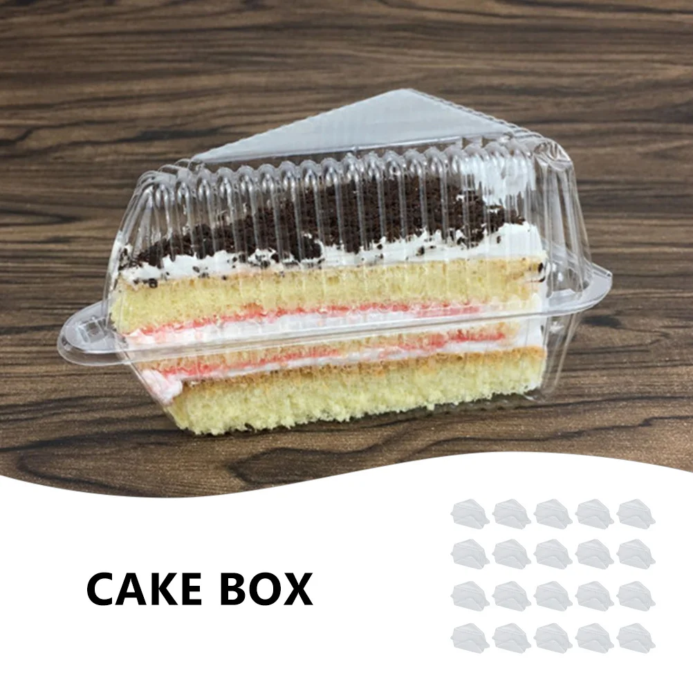 

25Pcs Transparent Slice Container Triangle Dessert Cake Boxes Food Grade Material Lightweight Clear Pies Holder for Events
