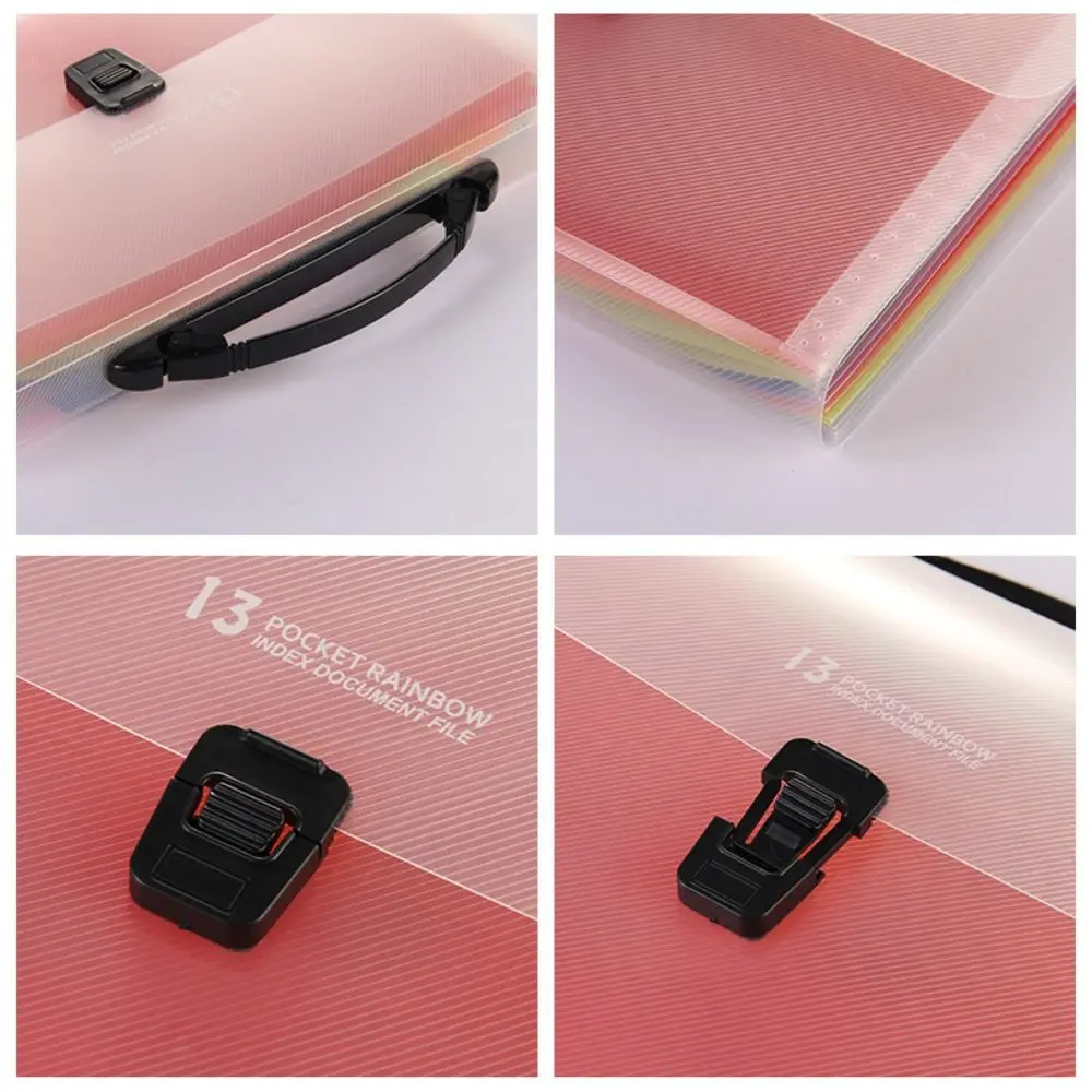 13 Layers A4 Handheld File Bag Large Capacity Rainbow Color Test Paper Storage Bag INS Bellows bag Student Homework Orginizer