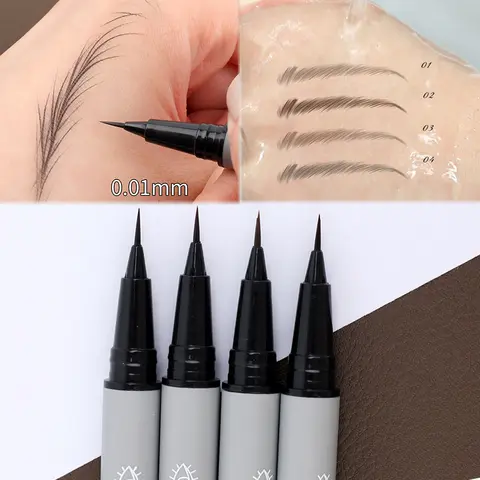 0.01mm 초미세 눈썹 펜슬, 아웃라인 섀도우, 아이백, 방수, 오래 지속되는 액상 눈썹 펜슬
