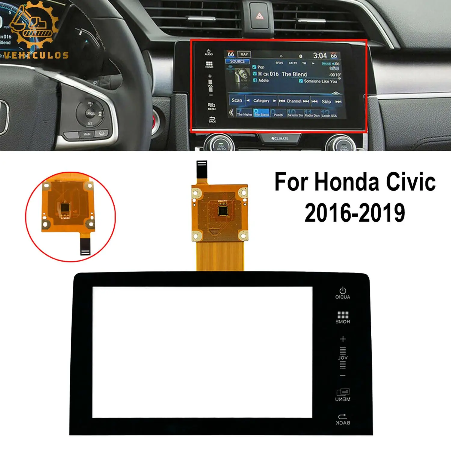 39710-TBA-305 39710-TBA-A11 7Inch Auto Touch Screen For 2016-2019 Honda Civic 10TH High Quality Radio Multimedia Navigation