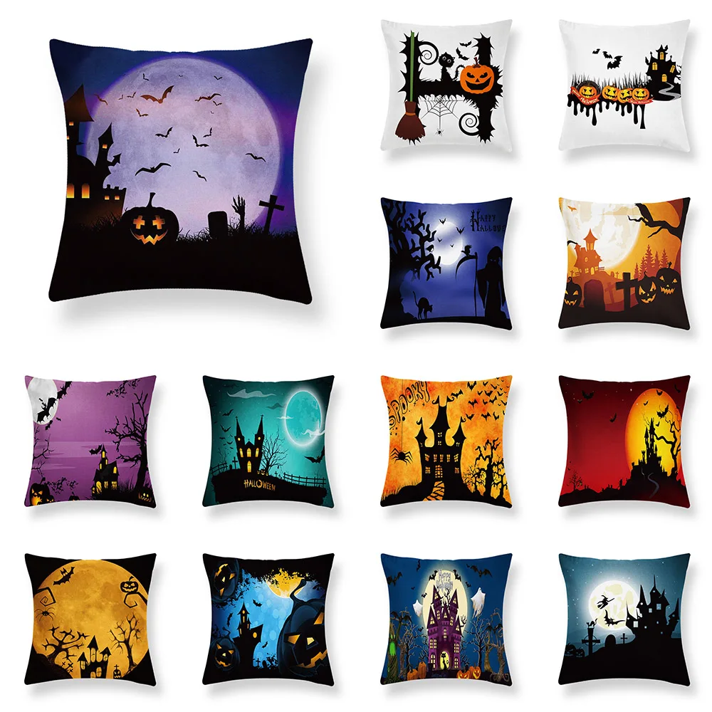 Halloween Terror Ghost Festival Printed Pattern Cushion Cover Home Living Room Sofa Decoration Pillow 