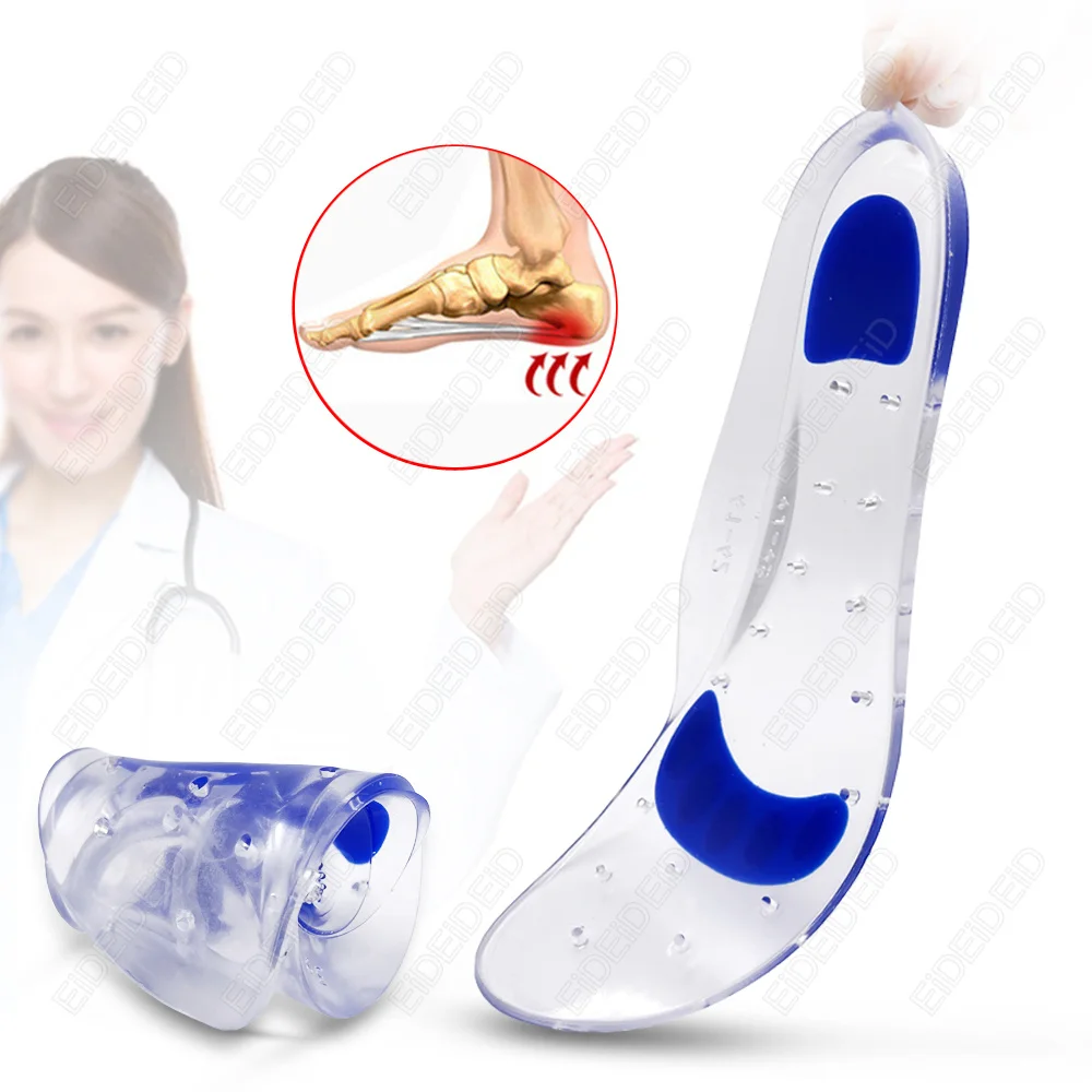 Silikon-Gel Medizinische Einlegesohlen für Schuhe Herren Damen Plattfuß Gewölbestütze Orthopädische Einlagen zur Plantarfasziitis-Linderung Schuheinlage – Detail 1