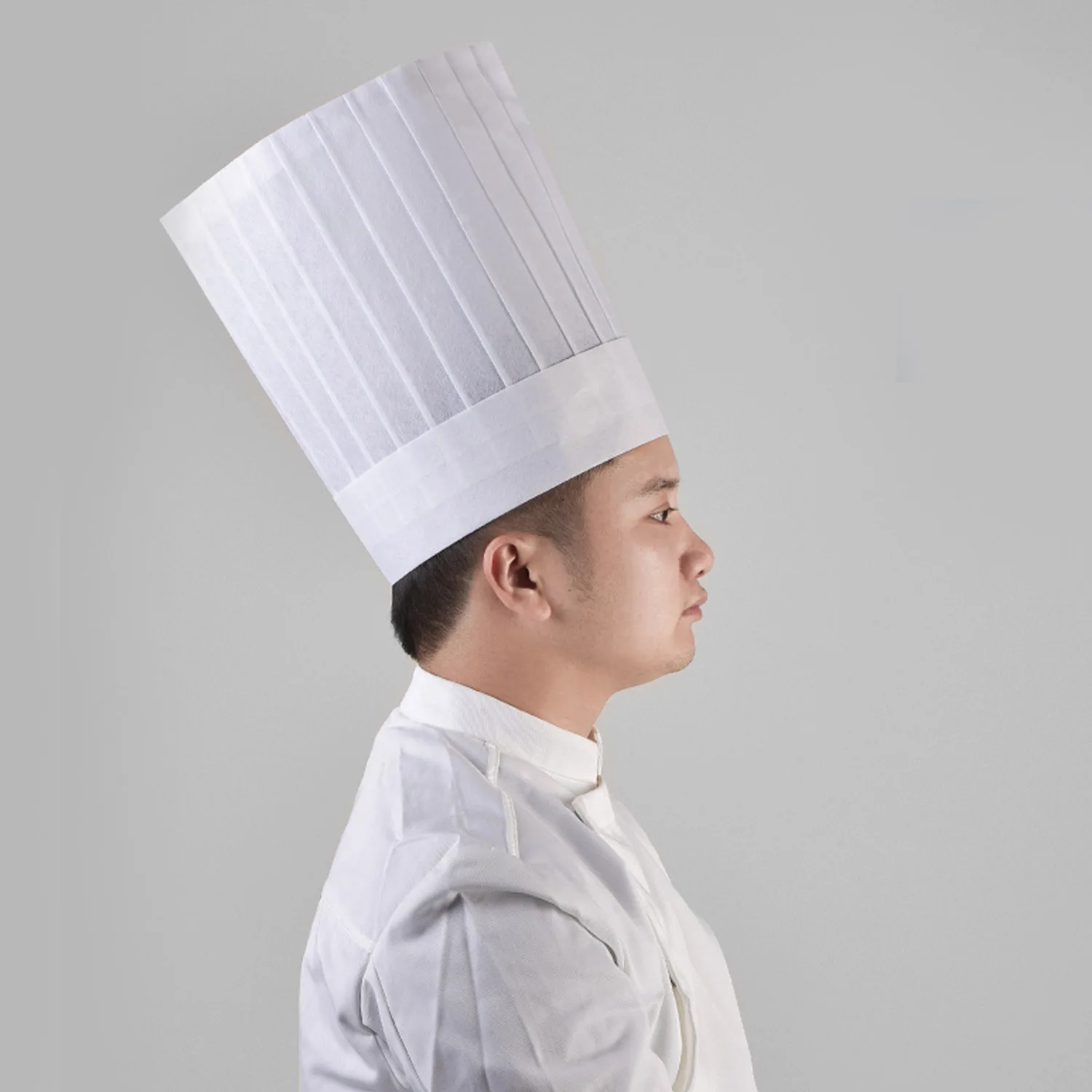 Behogar 10 PCS Disposable Chef Hat Cooking Pastry Chef Cap Kitchen Supplies for Restaurants Home Kitchen Cooking Club