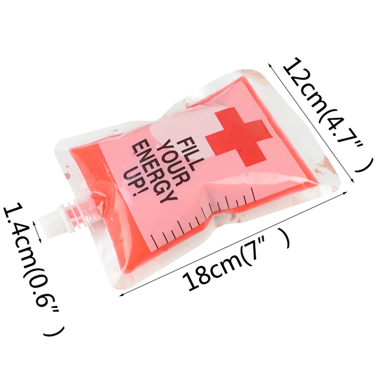 20Pcs Reusable Drink Pouches with Funnel Blood Container Prop Halloween Blood Bags for Zombie Nurse Day Theme Party Supplies