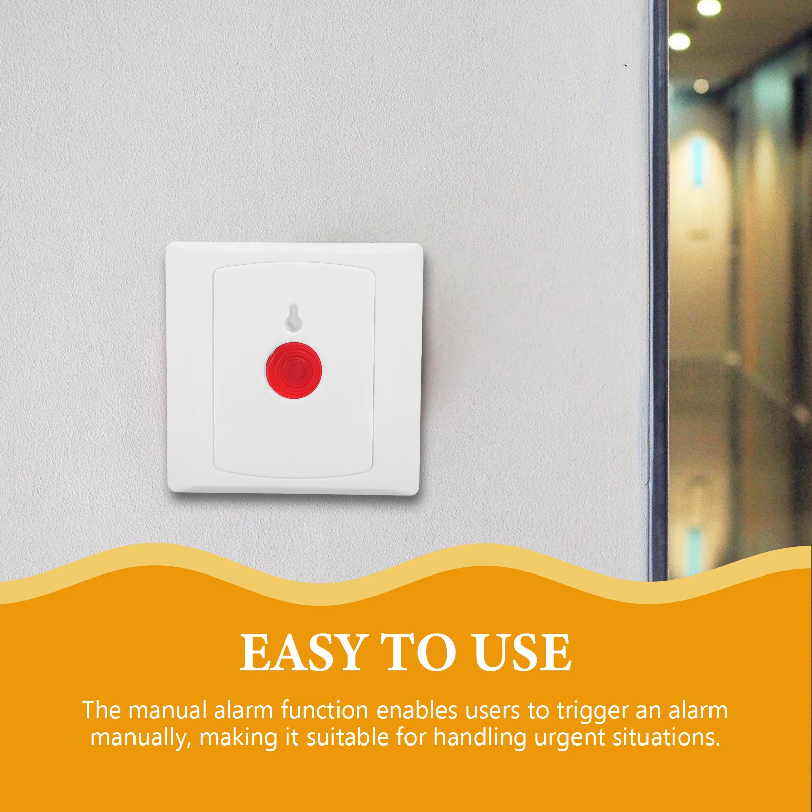 1 ชุดปุ่มฉุกเฉิน ปุ่มรีเซ็ตด้วยตนเอง ปุ่มช่วยเหลือ ใช้งานได้รวดเร็ว ติดผนังสำหรับการตอบสนองฉุกเฉิน กุญแจรีเซ็ตสำหรับบ้าน