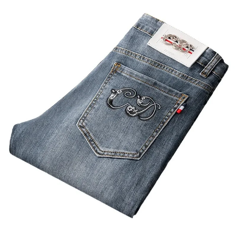 ربيع وصيف نمط جديد الرجال سليم صالح الجينز مرونة سراويل تقليدية العصرية تنوعا الراقية المألوف مستقيم الساق بنطلون #5