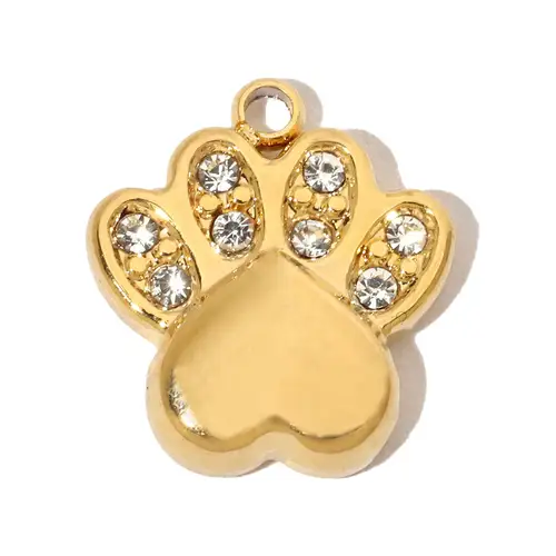 3pcs/Lot Stainless Steel Zircon Bear Paw DIY Bracelet Charm Heart Key Star Moon Necklace Pendant Woman Bowknot Jewelry Wholesale - Image 6