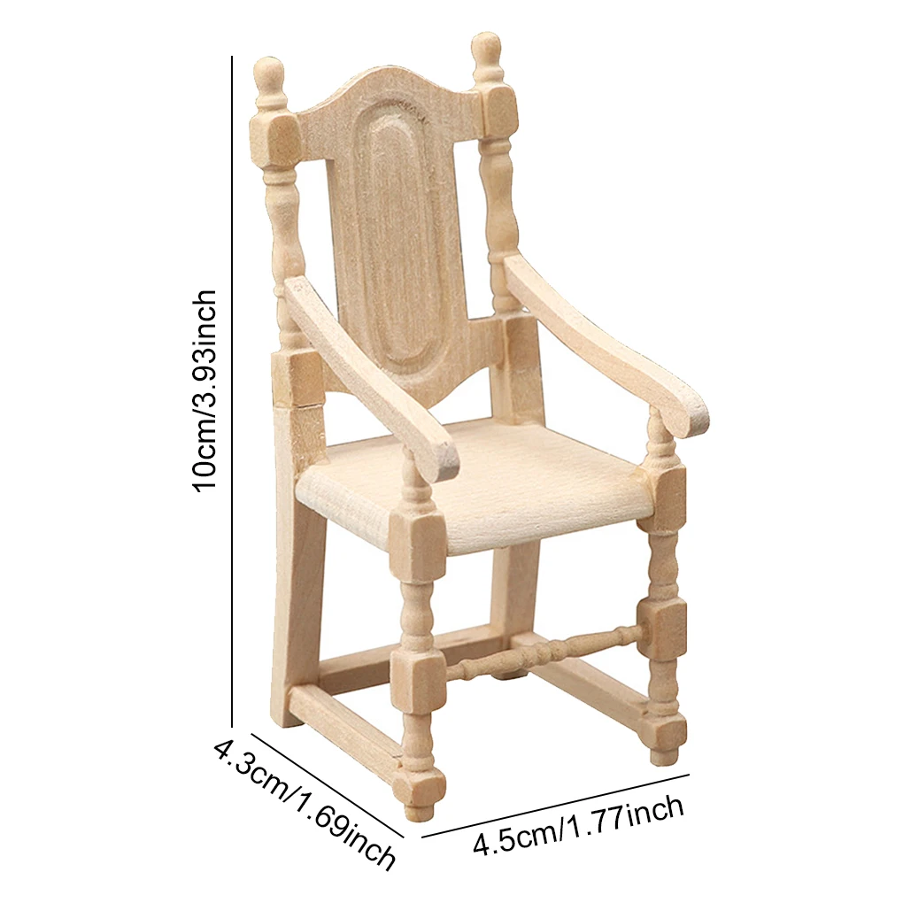 1:12 الخشب أثاث مصغر دمية المنزل مطعم المطبخ طاولة طعام كرسي لعبة الديكور لعبة هدايا للأطفال #6