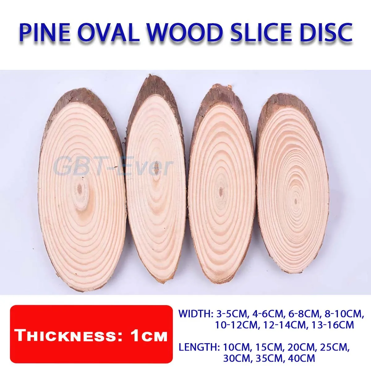 

3/5Pcs Small Natural Oval Wood Slice Pine Tree Bark Log Disc Width 3-16cm Length 10-40cm DIY Crafts Wedding Party Painting Decor