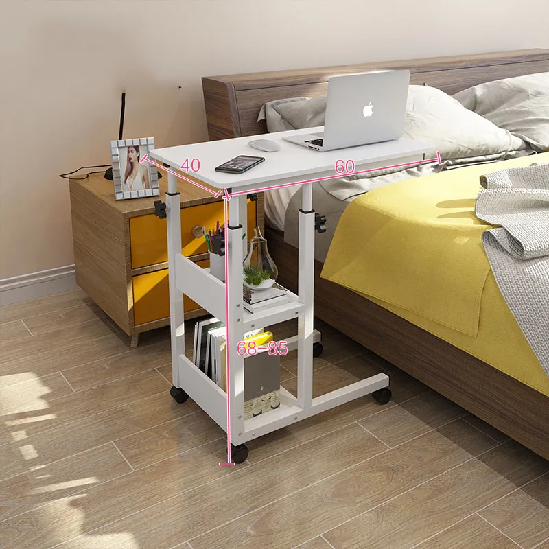 Small Compact Adjustable Computer Desk Stand Bedroom Service Foldable Corner Tables Lifting Reception Biurko Home Garden OA50CD