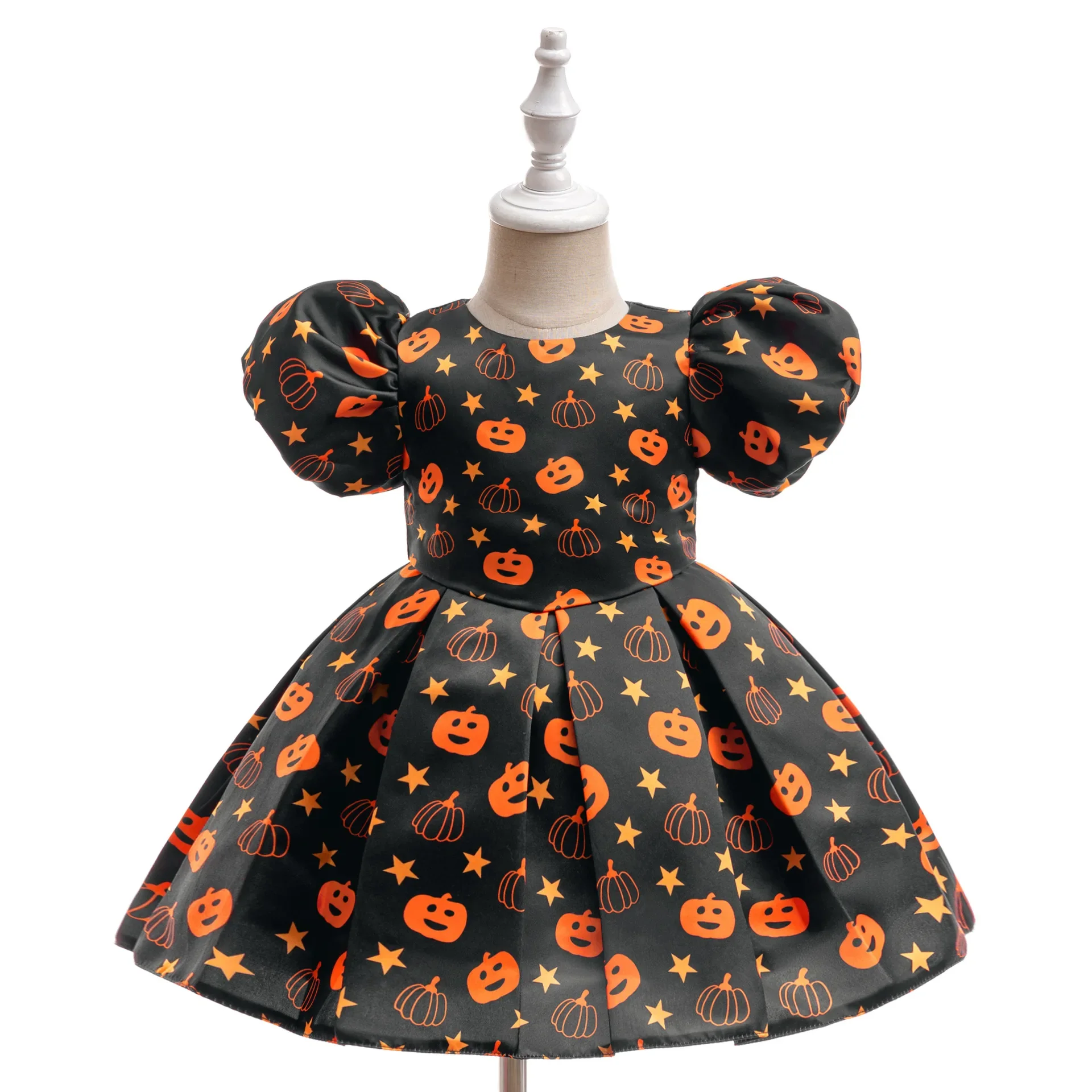 6 9 12 18 24 36 Months Halloween Baby Girls Dress Witchy Witch Pumpkin Spooky Skull Print Party Kids Dress Children's Clothing